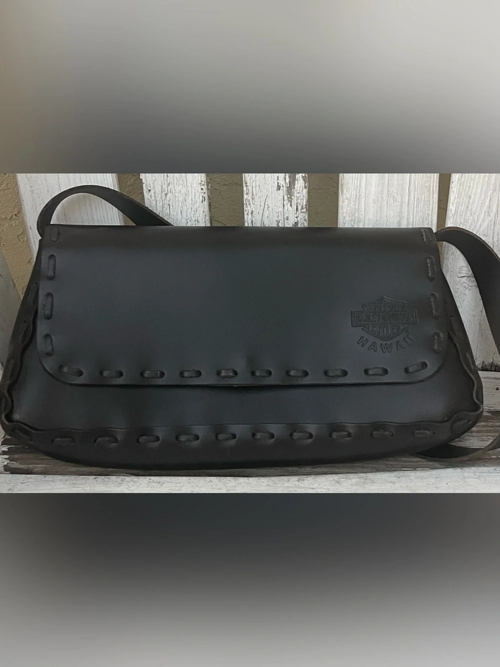 Harley-Davidson Genuine Leather Shoulder Purse Hawaii Edition